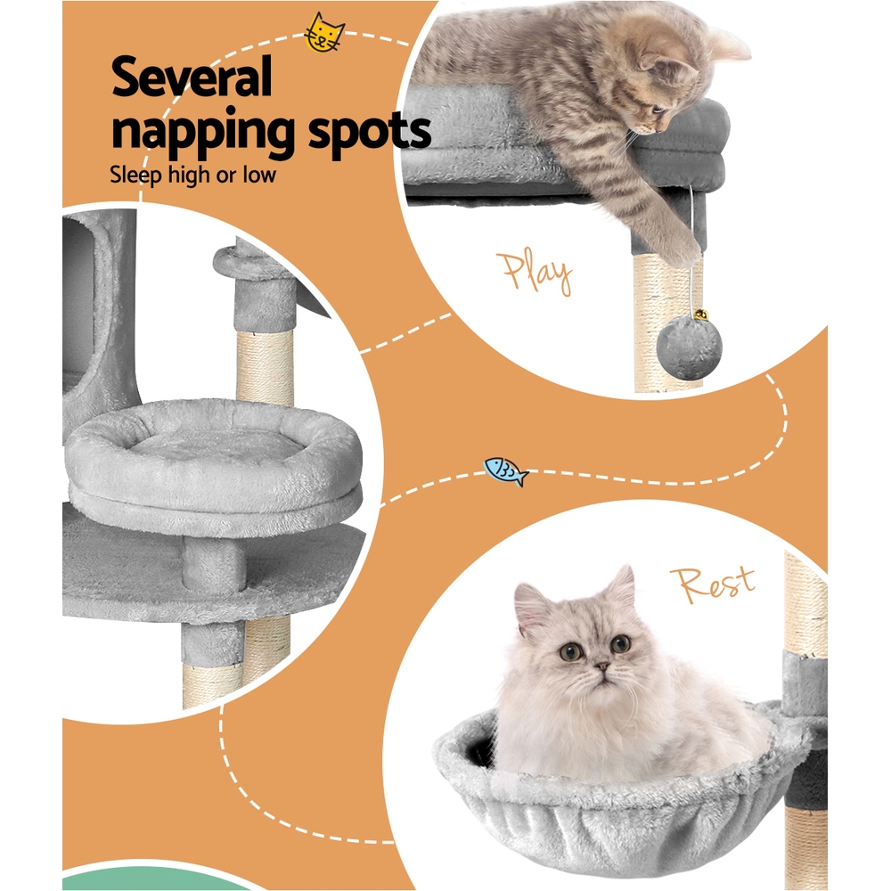 i.Pet Cat Tree 123cm Tower Scratching Post Scratcher Wood Condo House Bed Toys image 5