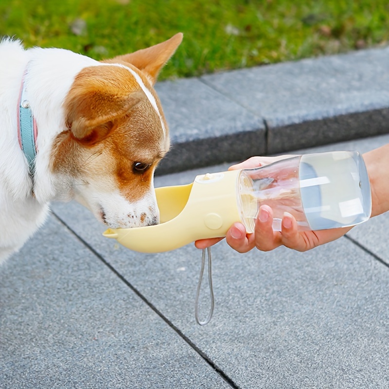 Portable Dog Water Bottle with Bowl Dispenser-550ml Grey Pet Travel Cup image 3