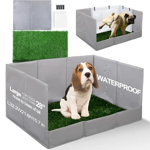 Dog Grass Pad with Tray Foldable Litter Box High Wall image 8