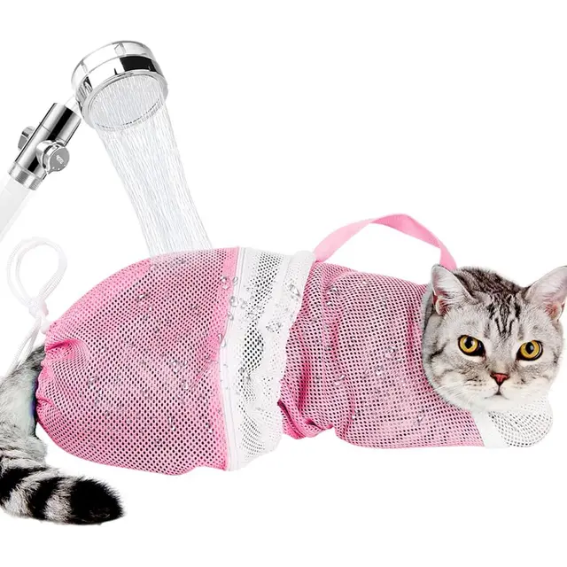 1 Pcs Cat Bathing Bag - Adjustable Cat Washing Net Anti-bite & Anti-Scratch Cat Shower…