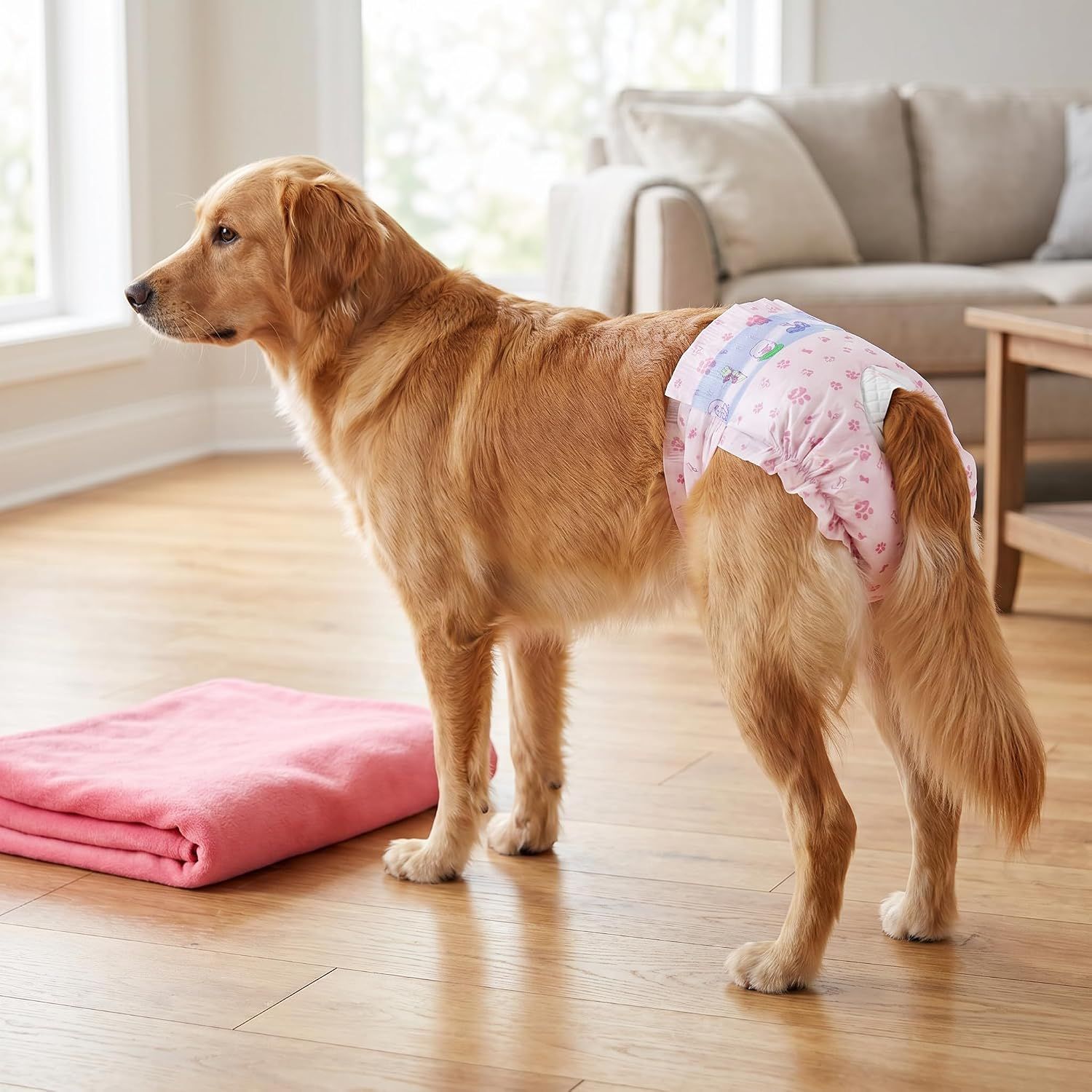 Pet Diapers for Female Dogs, Pink, XXS image 2