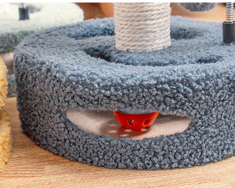 Blue Bold Flower Cat Scratching Post - Interactive Plush & Sisal Cat Toy with Teaser… image 4