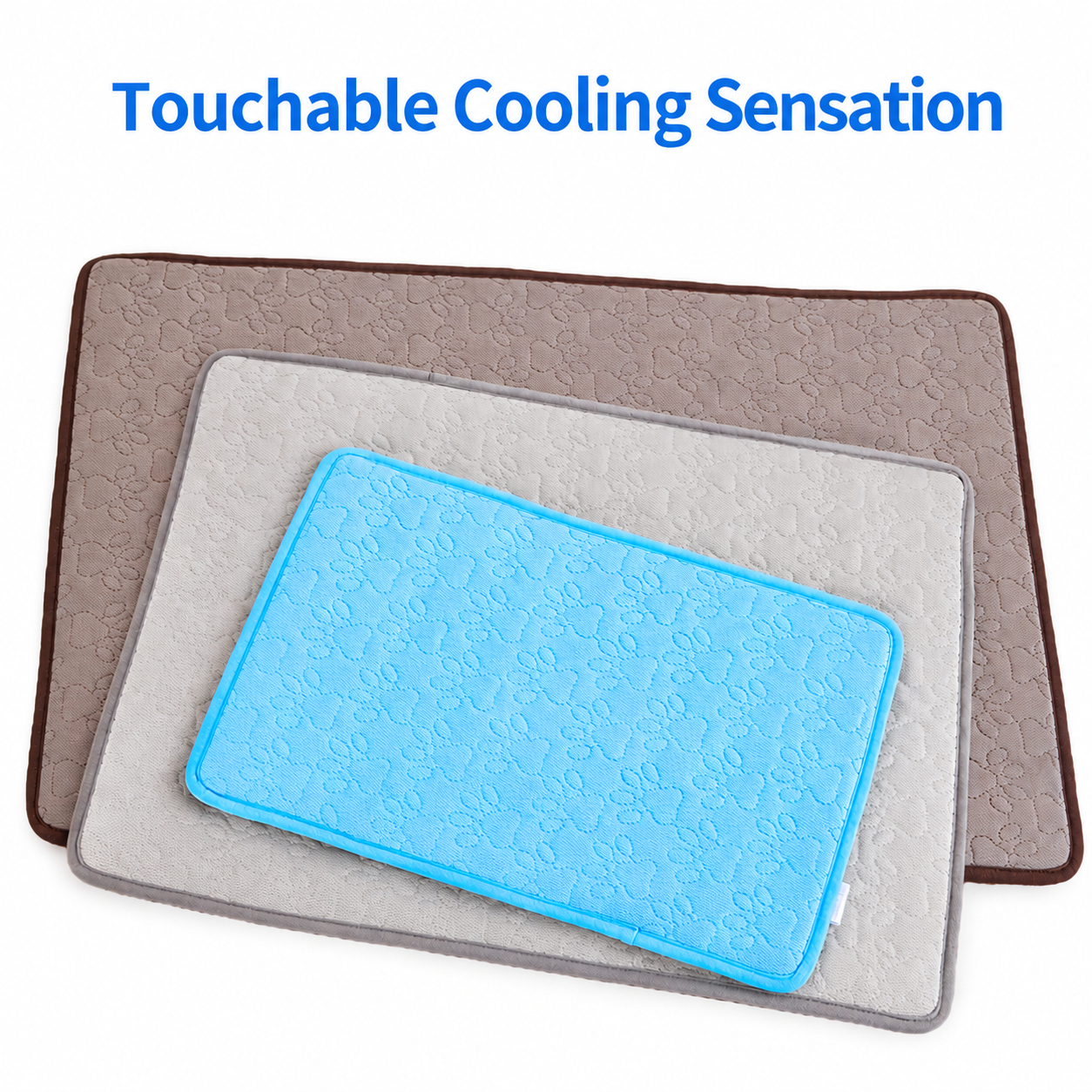 Cooling Pet Mat with Breathable Ice Silk Surface and Thick High-Elastic Foam…, Grey, L image 5
