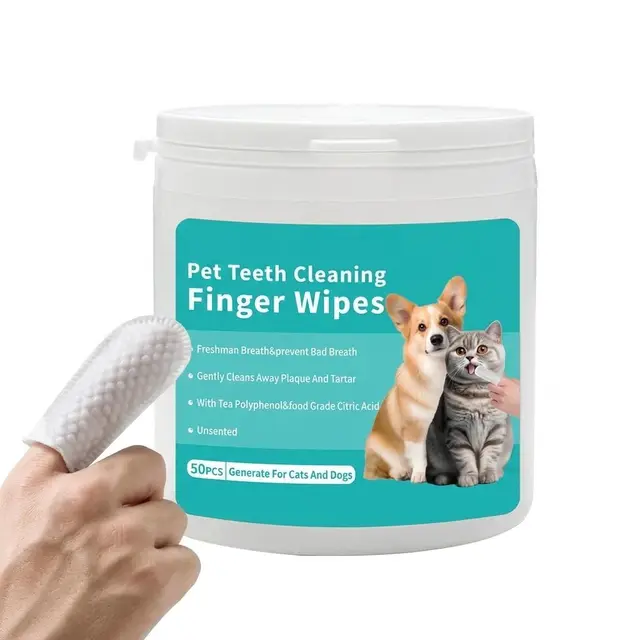 Pet Teeth Cleaning Finger Wipes for Dogs & Cats
