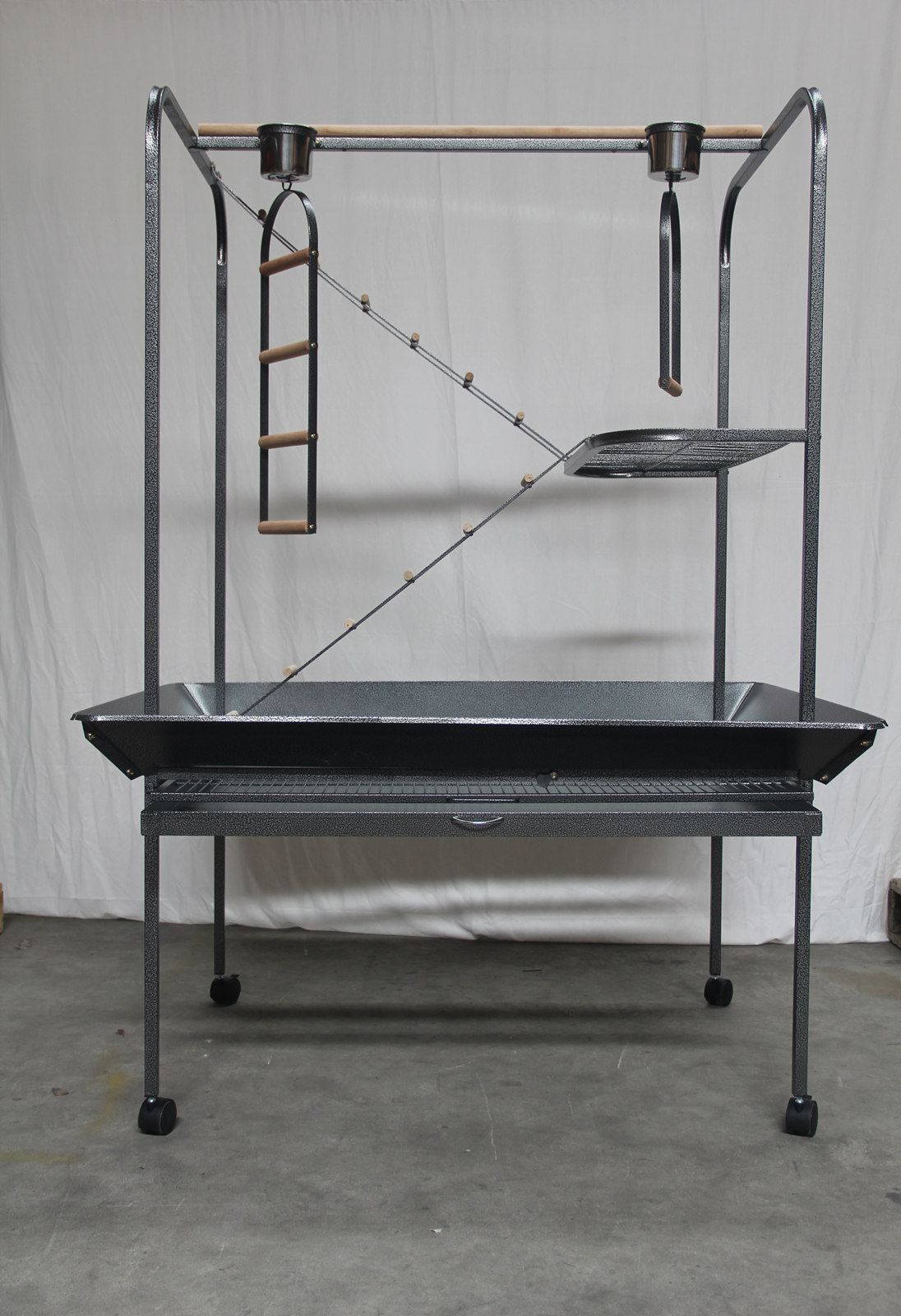 YES4PETS XXL Bird Cage Parrot Playpen Gym Toy Stand With Swing Ladders On Wheels image 2