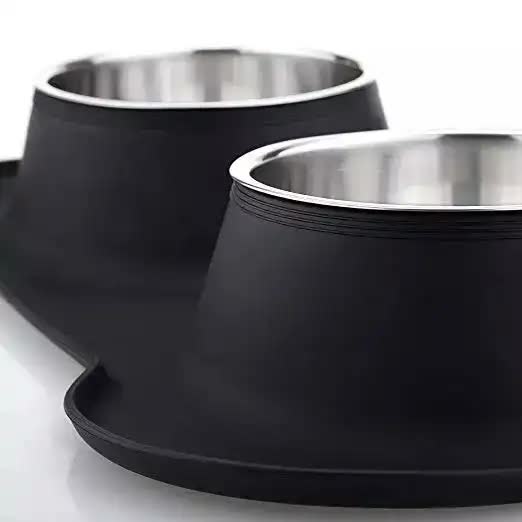 Non-Slip Stainless Steel Double Pet Bowl Set with Spill-Resistant Silicone Mat 45*27cm… image 4