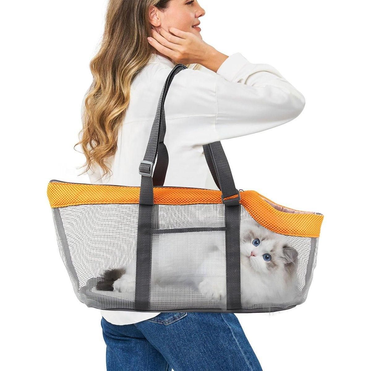 Mesh Dogs Carrying Bag Large Capacity Breathable Outdoor Travel Pet Carrier Bag image 9