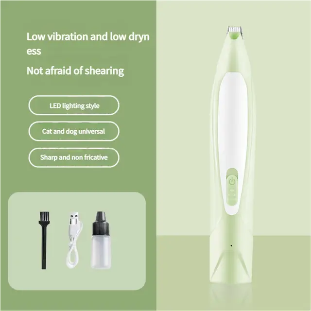 Electric Pet Hair Clipper with Type-C Charging, Green