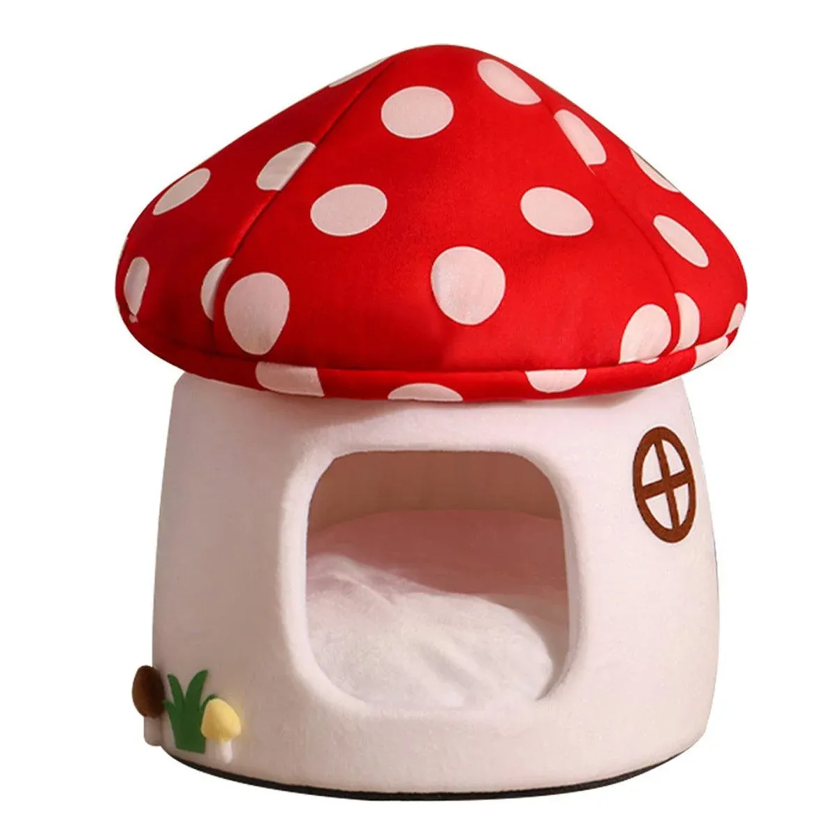Winter Mushroom Cat House Cozy Sleeping Pet Bed for Cats Indoor Warm Pet House image 2