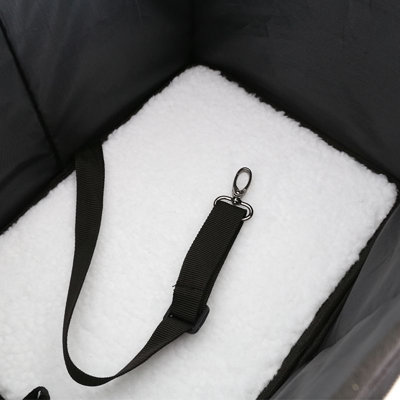 Foldable Bicycle Rear Rack Pet Carrier Bag with Metal Wire Basket, Black image 11