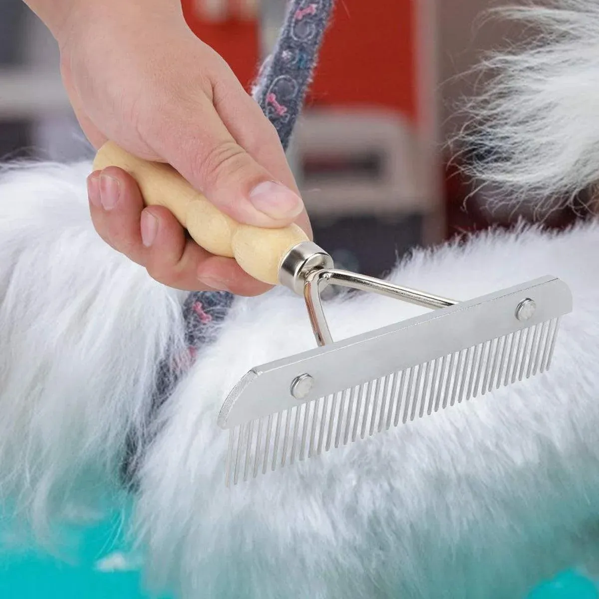 Pet Brush Hair Comb Grooming Rake Comb Dogs and Cats Shedding Deshedding Tool image 5