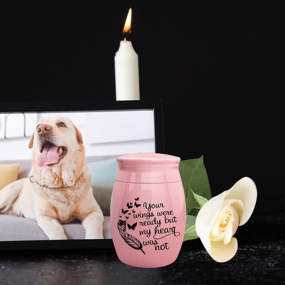 Pink Memorial Pet Urn Stainless Steel Jar For Ashes Keepsake Container For Dog Cat… image 5