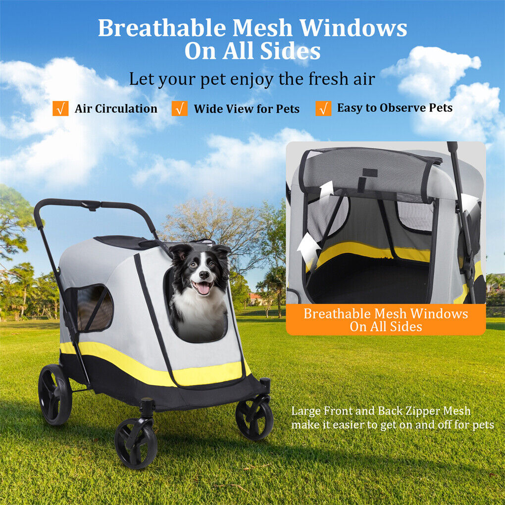 Dog Stroller w/ Rain Cover Foldable Pet Cart image 5