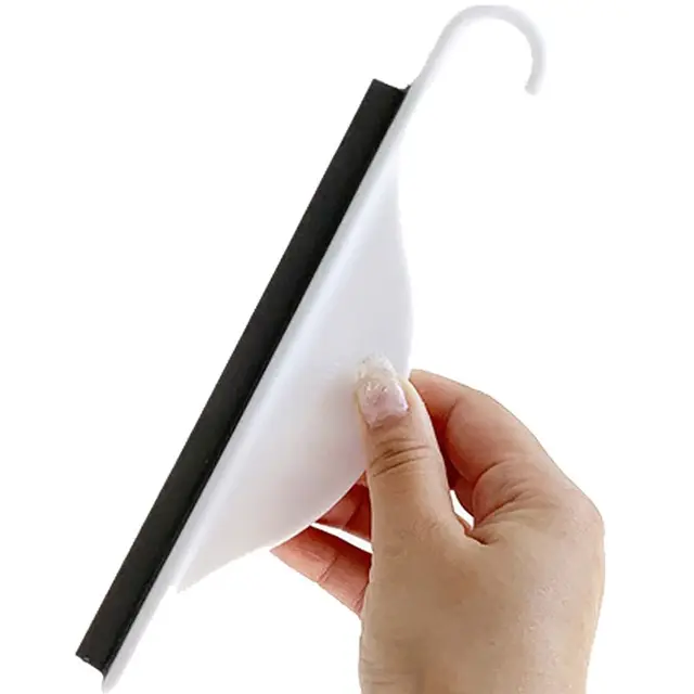 Tiny Bathroom Shower Mirror Squeegee with Hanging Hook