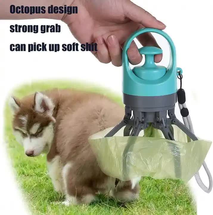 Orange Portable Dog Poop Scooper - Outdoor Pet Waste Picker image 2
