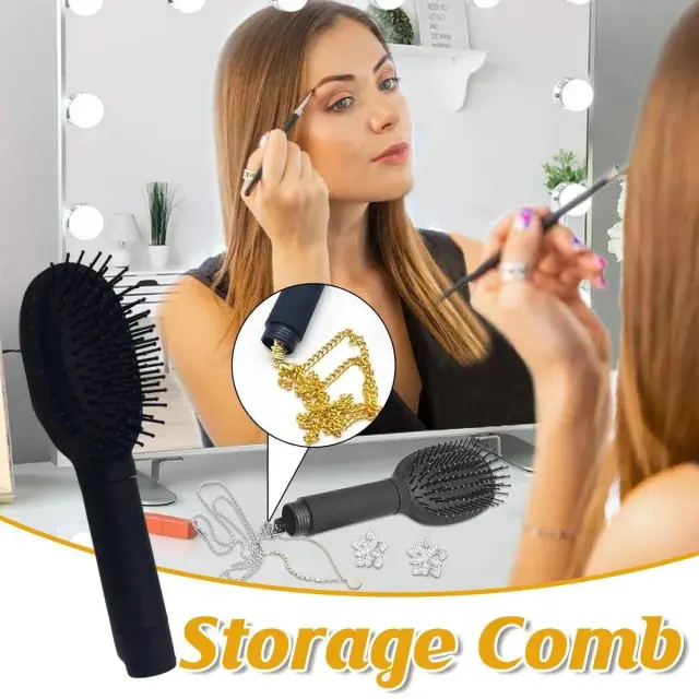 Secret Compartment Hair Comb Multi-functional Storage Hidden Money Medicine Box