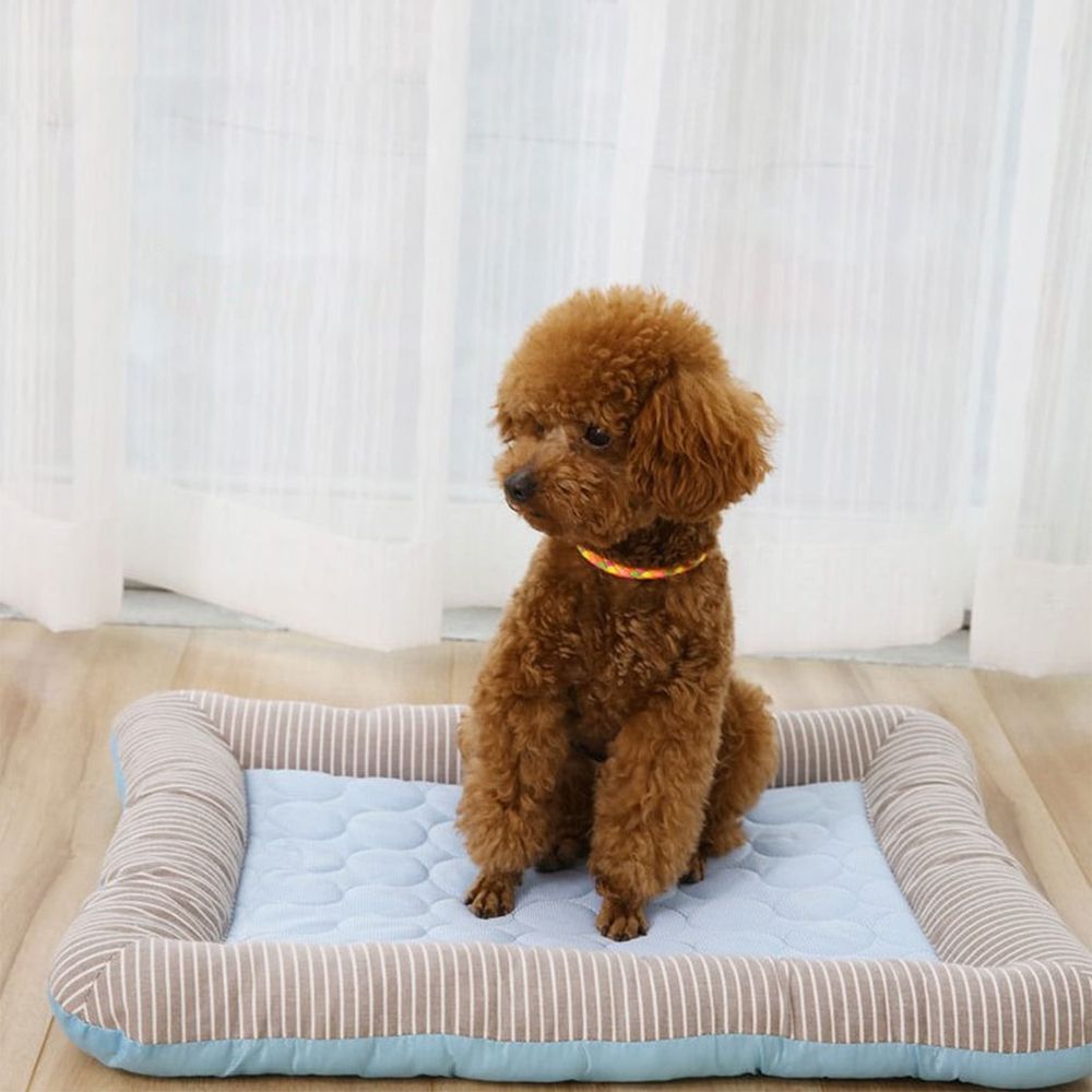 Pink Washable Ice Silk Cool Pet Bed For Dogs Cats Summer Portable Non Slip Cooling… image 4