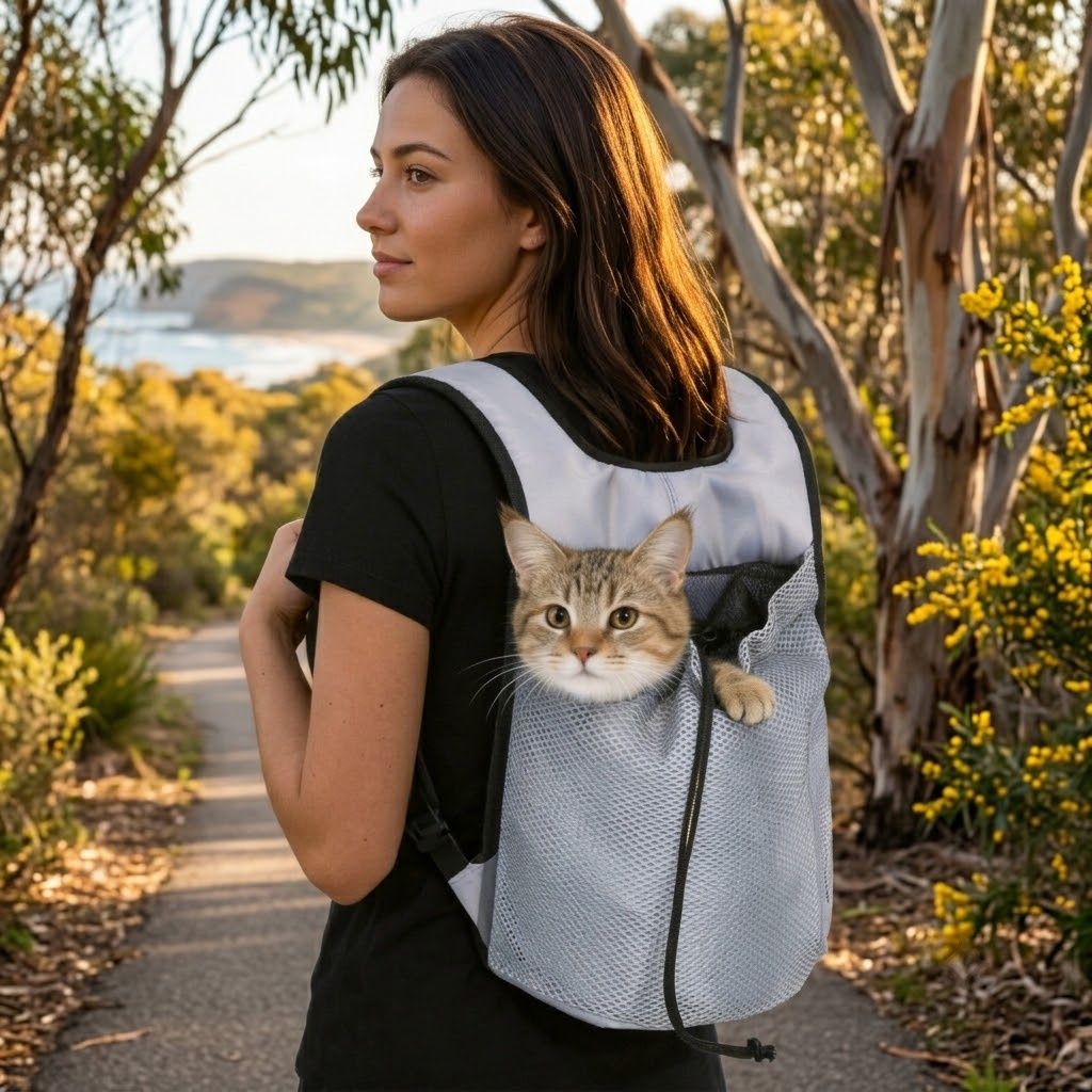 Ventilated Pet Carrier Backpack for Cats and Small Dogs, Black, S/Small image 11