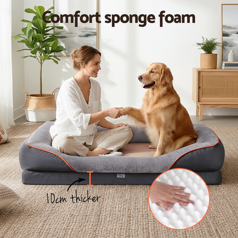 i.Pet Pet Bed Orthopedic Washable Dog Bed Plush Fleece Sofa Cushion Mat image 4