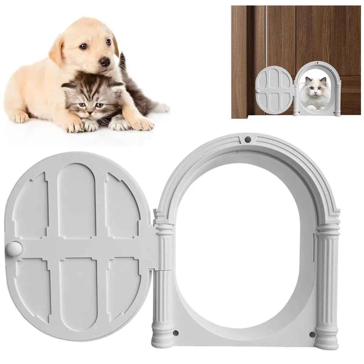 Controllable Cat Dog Door Flap for Pet House Adjustable Entry Exit Pet Door image 6