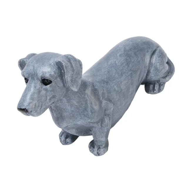 Dog Sculpture Resin Vivid Details Cute Dog Statue Animal Figurine for Bedroom Garden