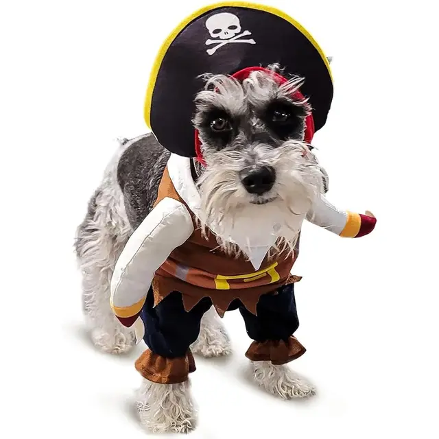 Funny Dog Costume Pirates of The Caribbean Style Cat Costumes Halloween Dog…, M