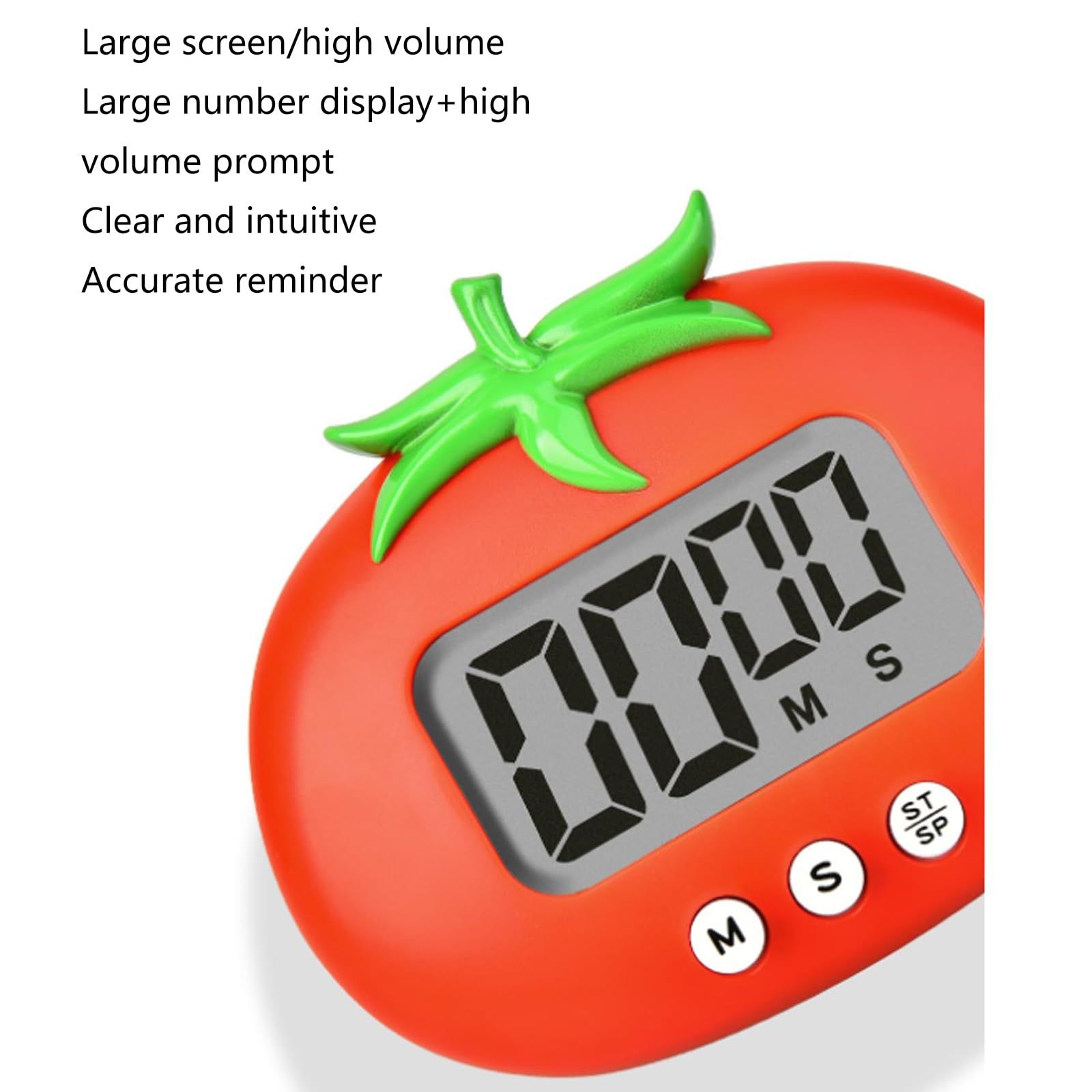 Portable Kitchen Timer Tomato Shaped Magnetic Back Plastic Material Suitable for… image 3