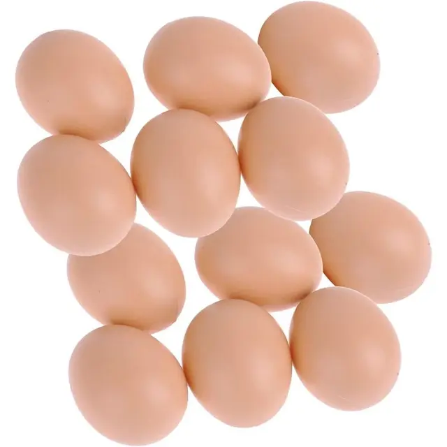 12Pcs Plastic Fake Eggs Fake Eggs Gifts, Brown