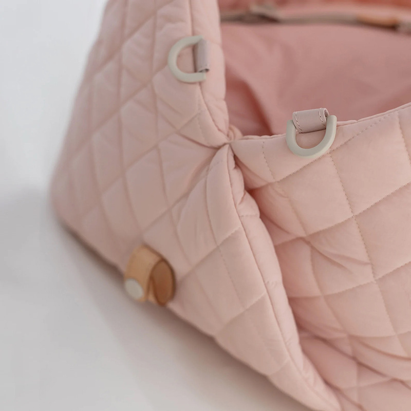Luxury Quilted 2-in-1 Pet Travel Carrier & Car Booster Seat for Small Dogs, Beige image 13