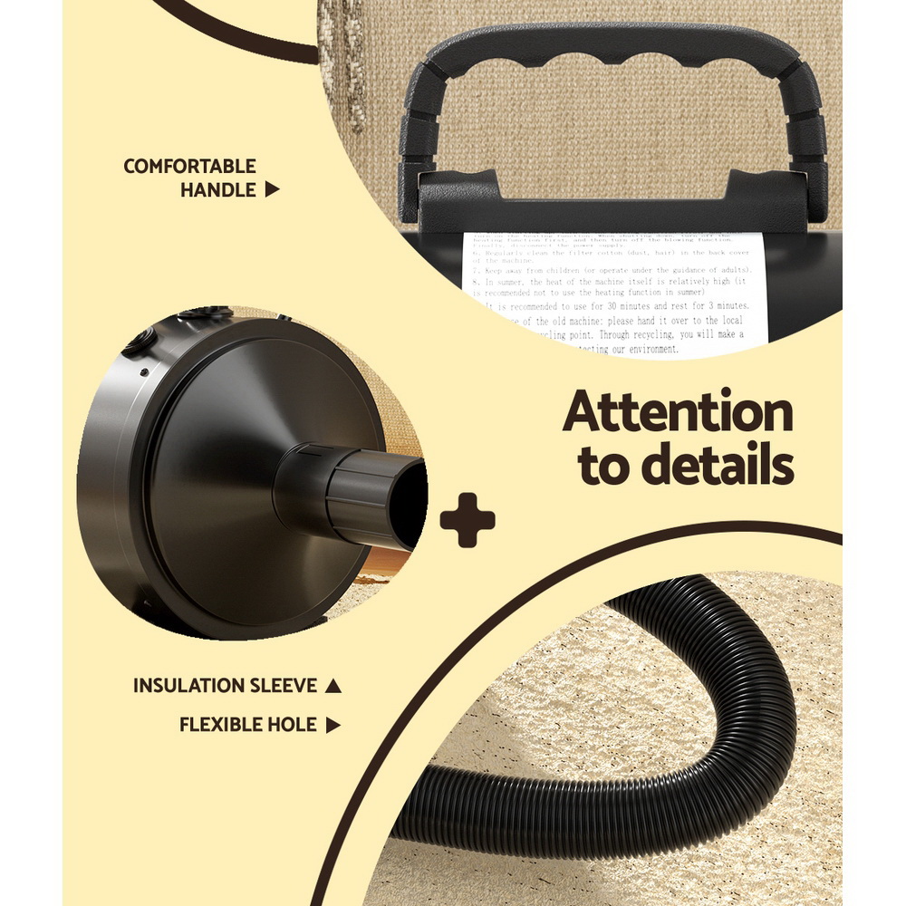i.Pet Pet Hair Dryer Dog Cat Grooming Speed Blower Hairdryer Heater Low Noise image 7