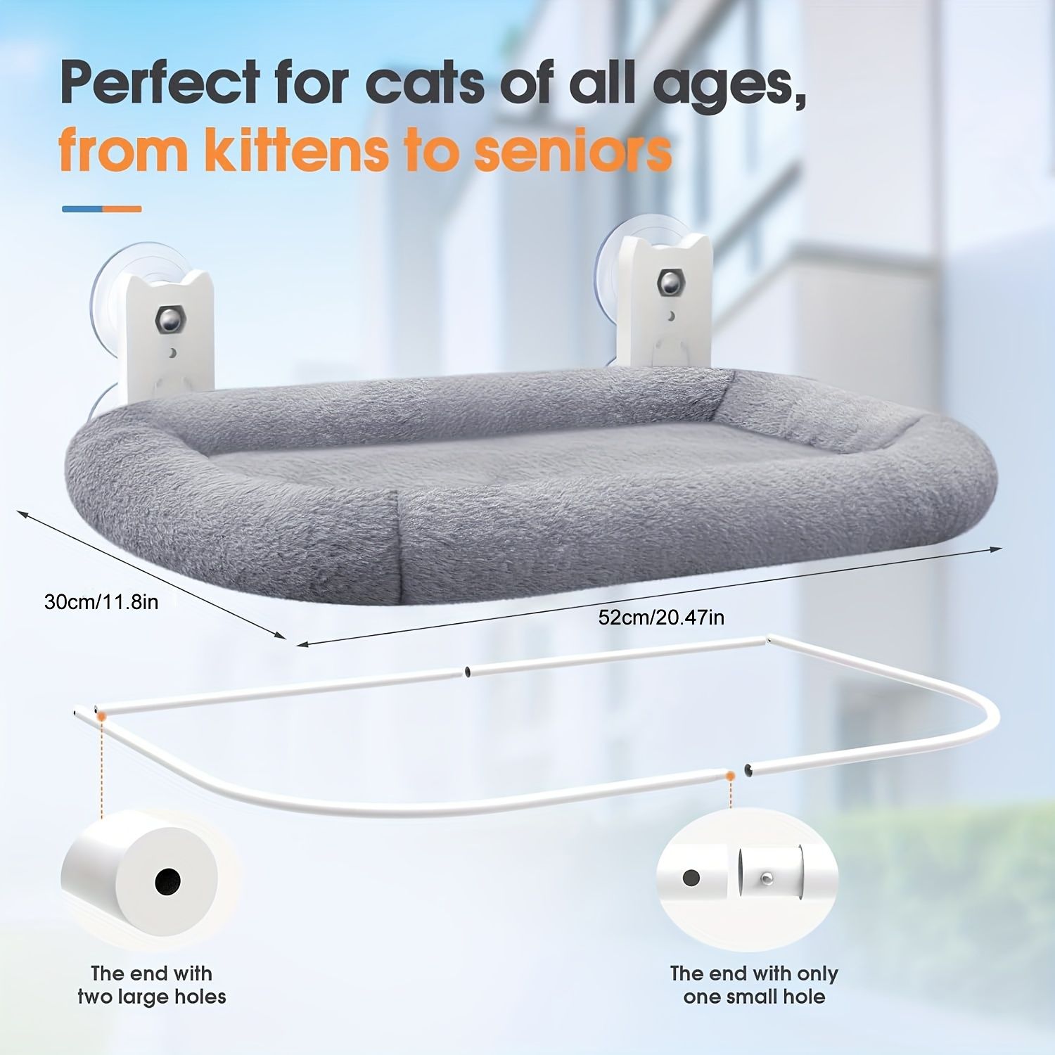 Gray cat bed window cat bed image 3