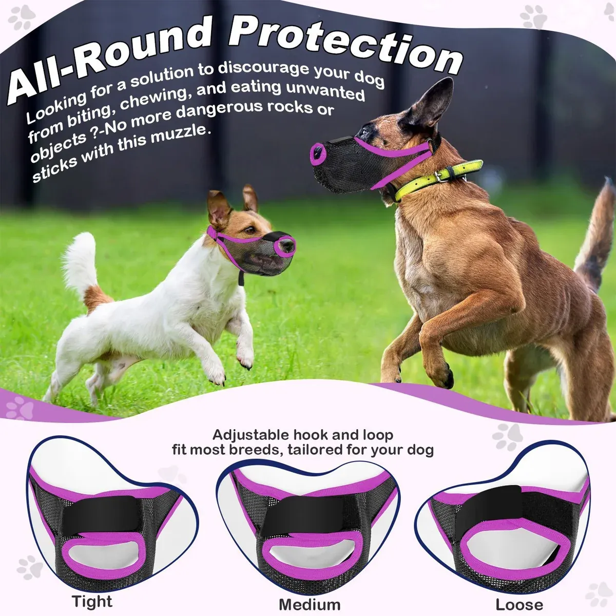 Pet Dog Breathable Lightweight Muzzle Face Mask Prevent Dogs Biting People Use - XL image 9