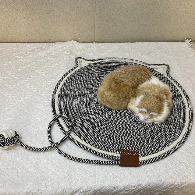 3 Pcs Grey Durable Cat Scratching Mat with Attached Toy Ball - Washable and…