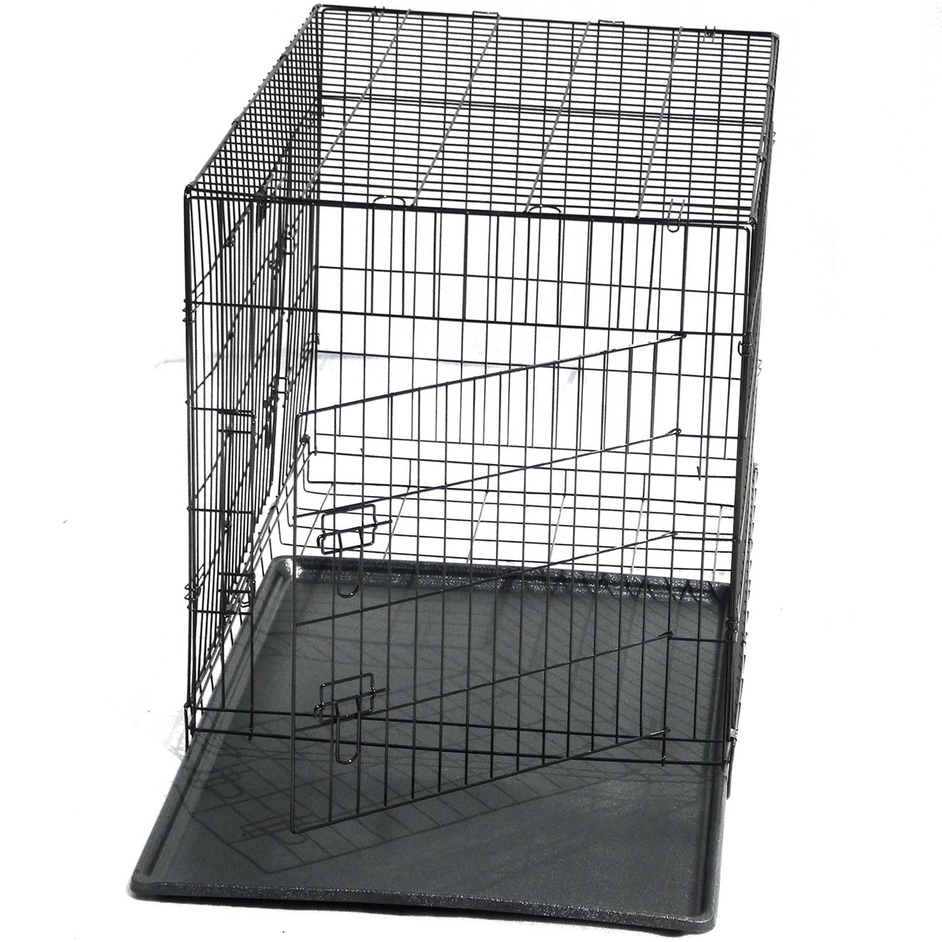 YES4PETS 24' Collapsible Metal Dog Rabbit Crate Puppy Cage Cat Carrier With Divider image 4