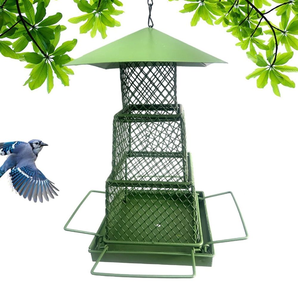 Squirrel-Proof Metal Bird Feeder, 13.5 × 13.5 × 12.5cm image 2