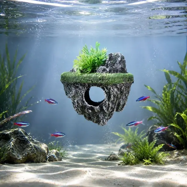 Floating Turtle Basking Platform for Aquarium, 5.12X3.54X6.3In