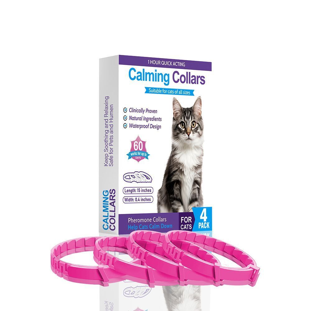 4 Pack Pink Cat Calming Collar 38cm