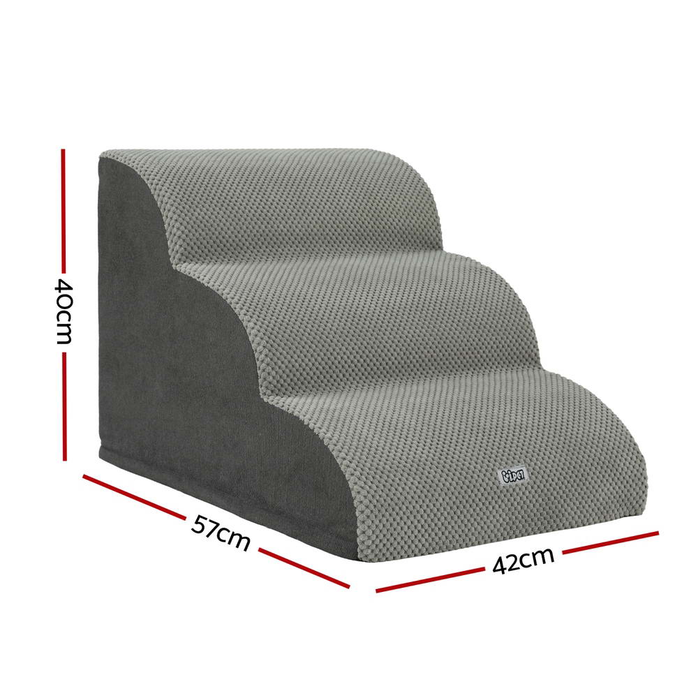 i.Pet Dog Ramp Steps Foam 3 Tier Pet Stairs For Bed Sofa Car Portable Indoor image 2