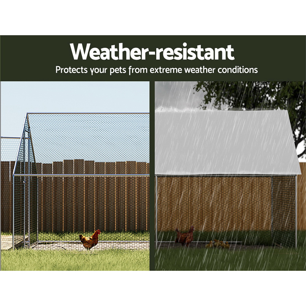 i.Pet Chicken Coop Cage 3x6x2m Galvanised Steel image 3