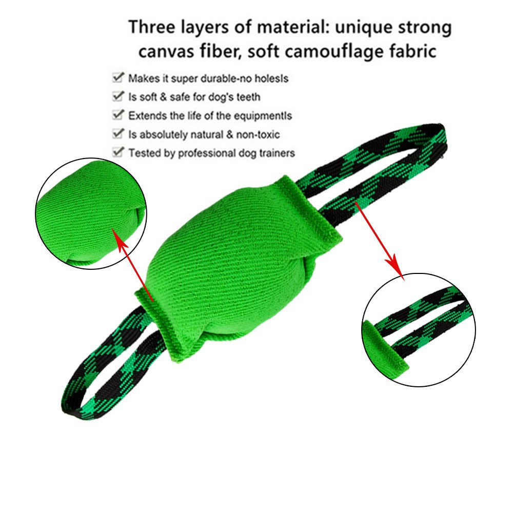 Yellow Durable Dog Tug Toy with 2 Handles - Interactive Bite Pillow for Training & Tug… image 3