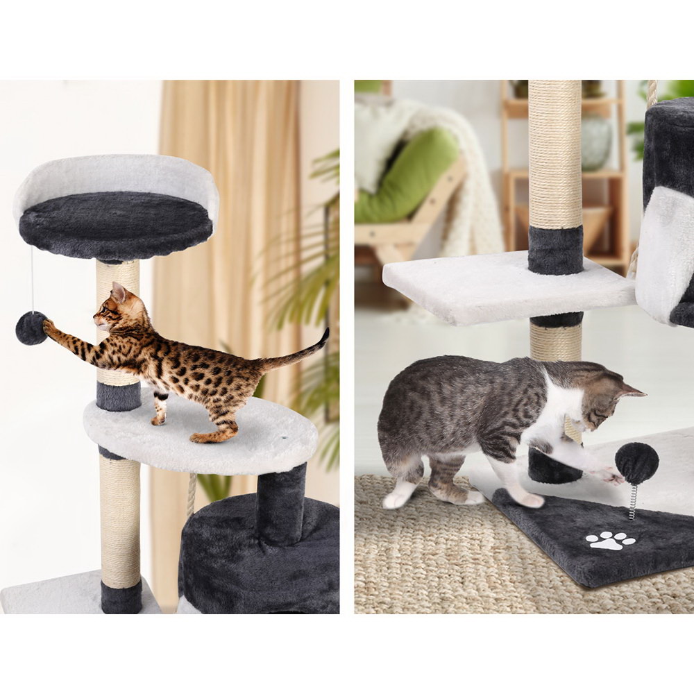 i.Pet Cat Tree 112cm Tower Scratching Post Scratcher Wood Condo House Furniture image 5