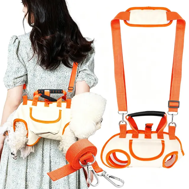 Hands Free Dog Backpack Carrier for Small Dogs, Orange, XL