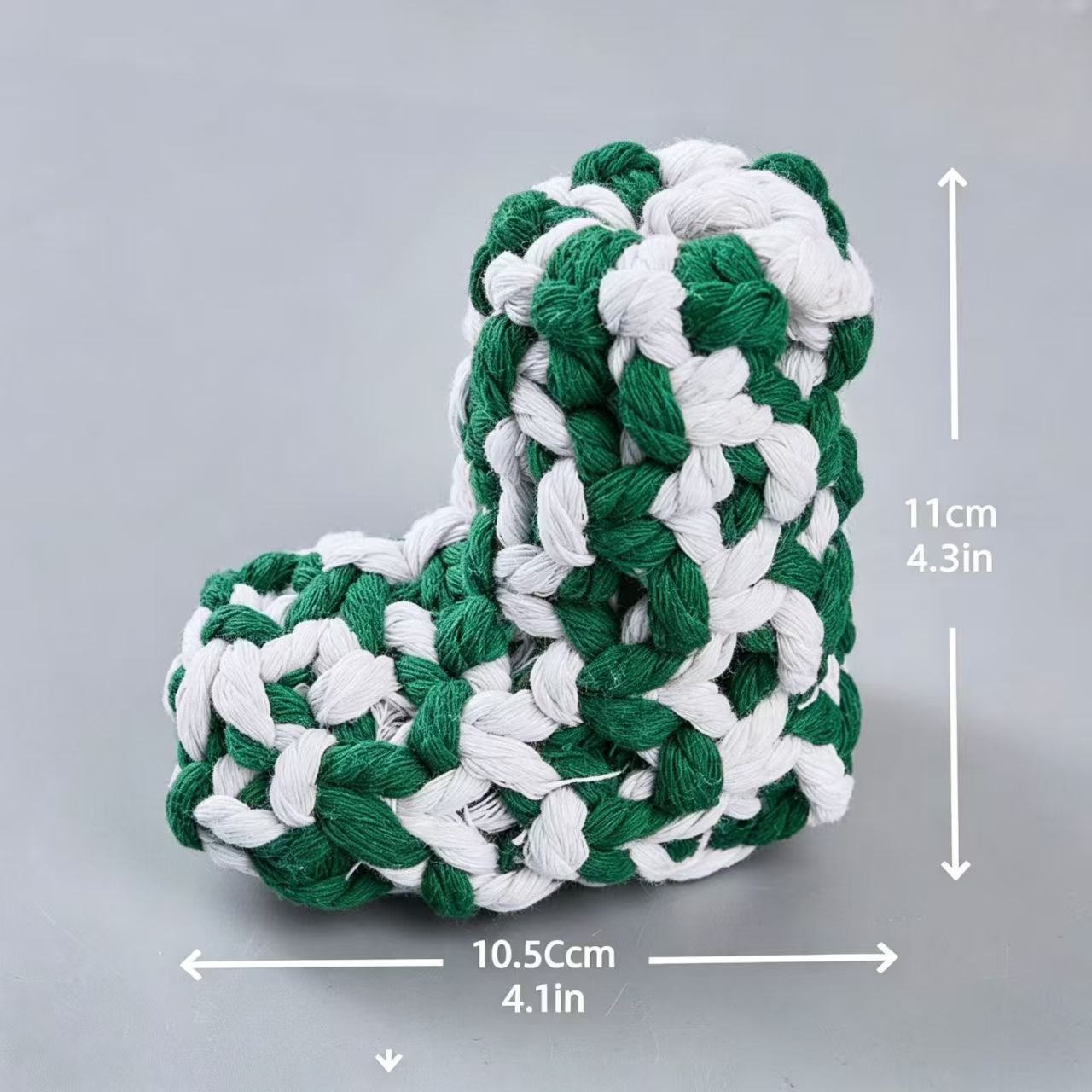 Cotton Rope Squeaky Treat-Dispensing Boot Dog Toy for Small/Medium Dogs, Green image 11