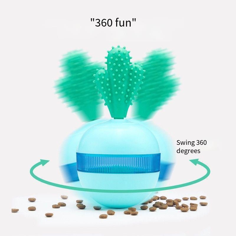 Dog Treat Dispenser Toy Interactive Dog Ball, Blue image 2
