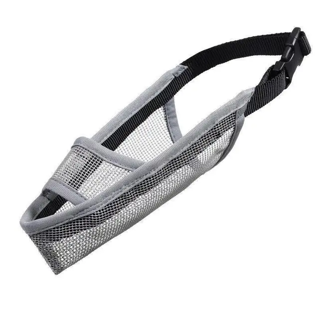 Adjustable XS Size Pet Dog Mask Mouth Muzzle Anti Barking Bite Stop Chewing Mask - Grey