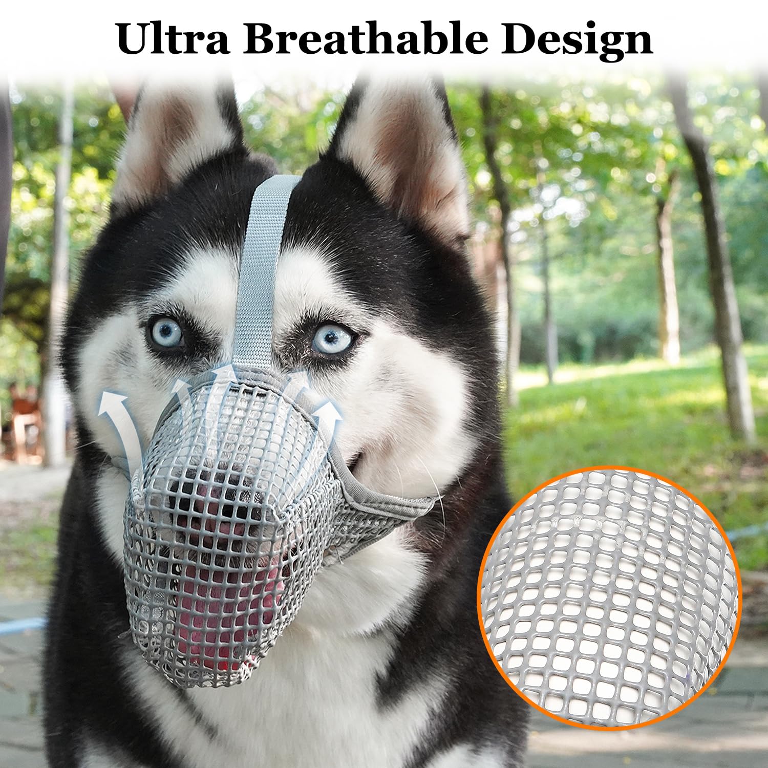 Soft Mesh Dog Muzzle for Small Medium Large Dogs – Breathable Adjustable Anti-Bite…, S image 9