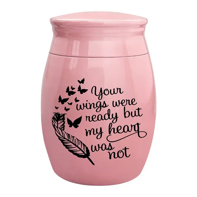 Pink Memorial Pet Urn Stainless Steel Jar For Ashes Keepsake Container For Dog Cat…