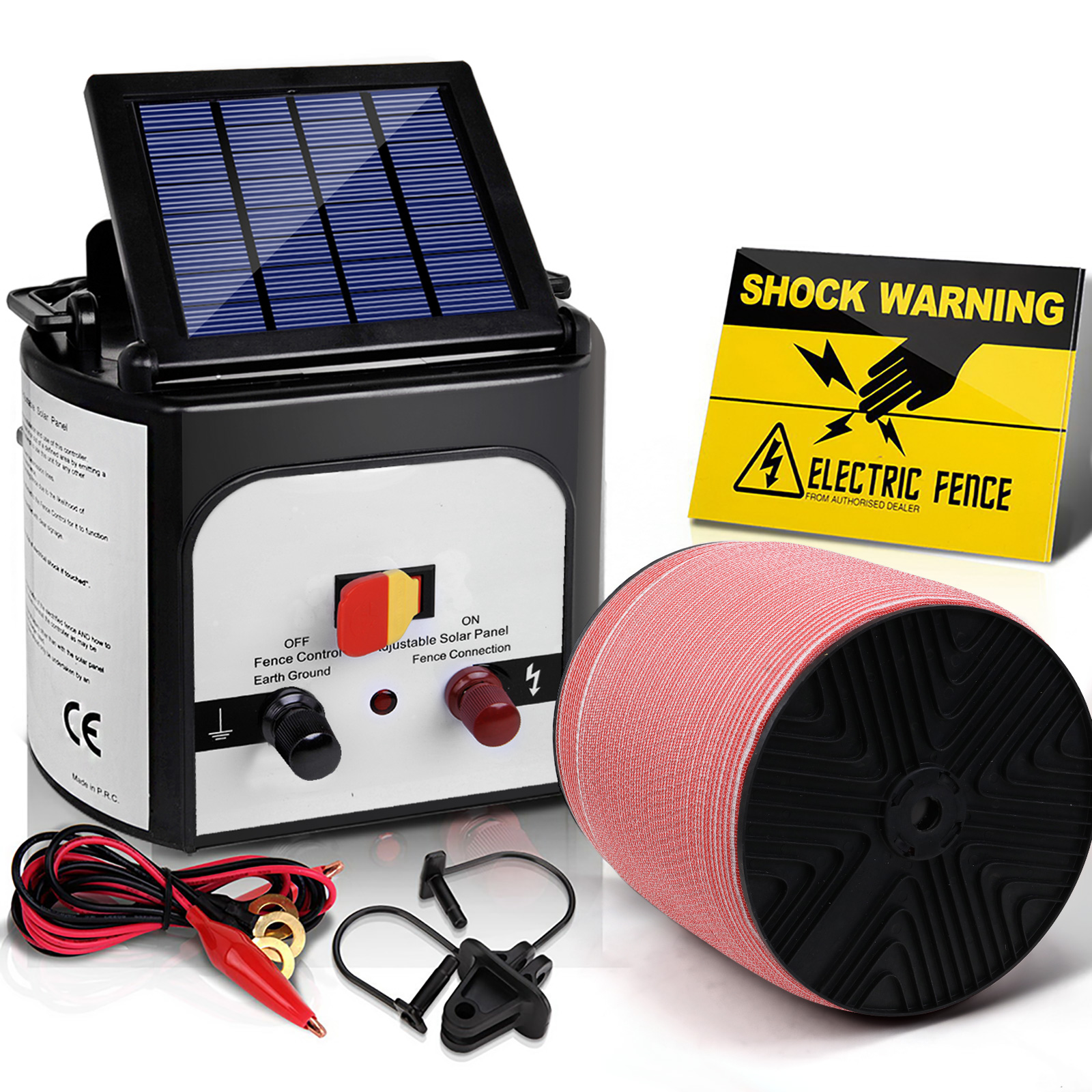 Giantz Fence Energiser 8KM Solar Powered Electric 2000M Poly Tape image 7