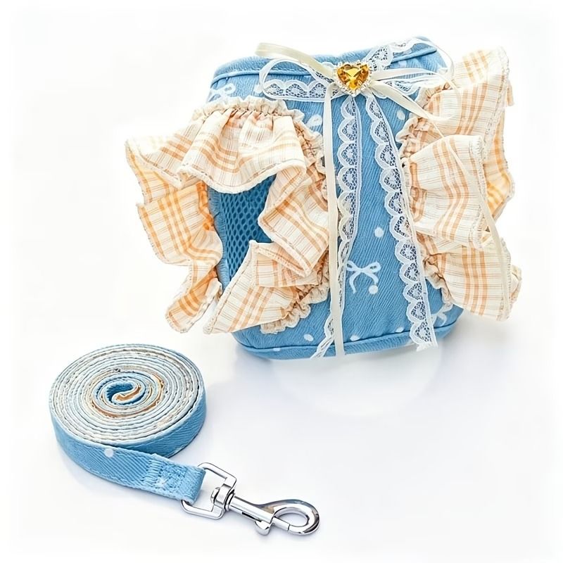 Pet Denim Harness Leash Set Breathable Adjustable Escape Proof for Small Medium Dogs… image 12