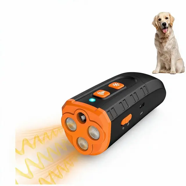 Handheld Ultrasonic Dog Trainer Anti-Bark Repeller Portable Pet Training Device with…